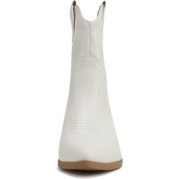 Blazing Ankle boot Wommen White Pointe Toe Low Heel - Picture 3 of 4